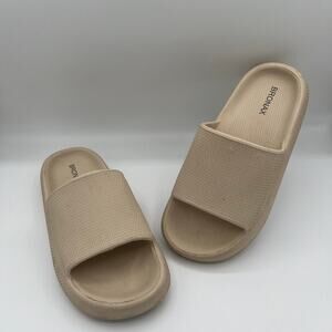 Bronax Rubber Slides, Size 40/41 or 9.5/10, Beige, Waterproof